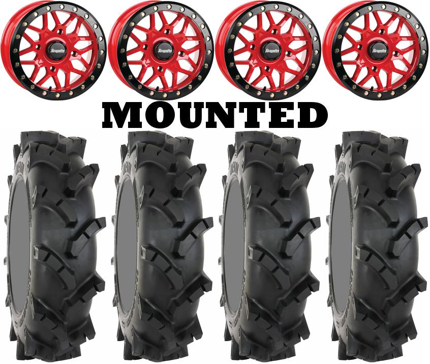 Kit 4 System 3 Mt410 Tires 28x9 14 On Dragonfire Racing Typhon Beadlock 