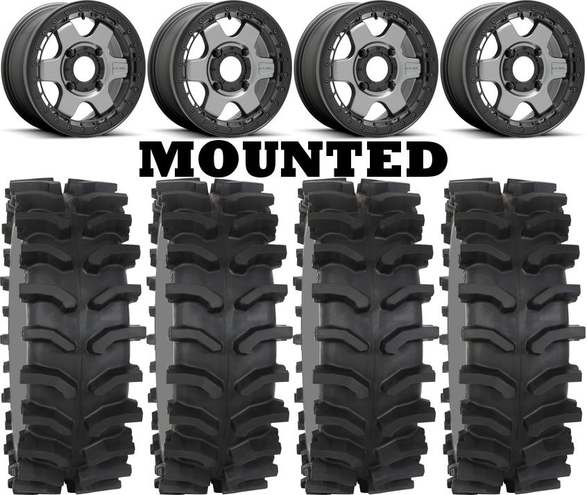 Kit 4 System 3 XT400W Tires 30x12-15 on Fuel Block Beadlock Gray D923 ...